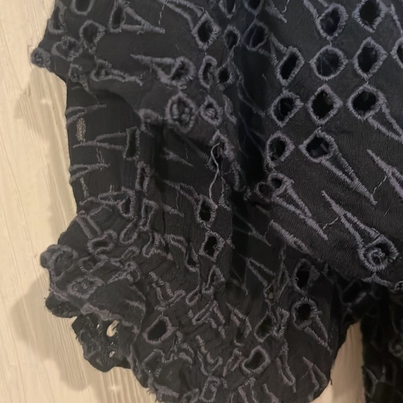 Free PEOPLE Off The Shoulder Croo Eyelet Top Double layer at neckline size small - Picture 3 of 8